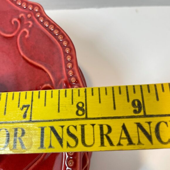 The Pioneer Woman Vintage Red Scalloped Stoneware Plates Set Of 6 Diameter 8" - Picture 6 of 9